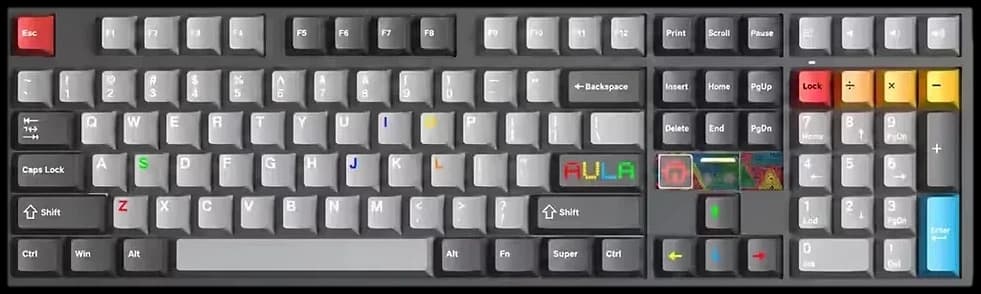 F108PRO V2 Grey With Dye-Sublimation Keycaps keyboard