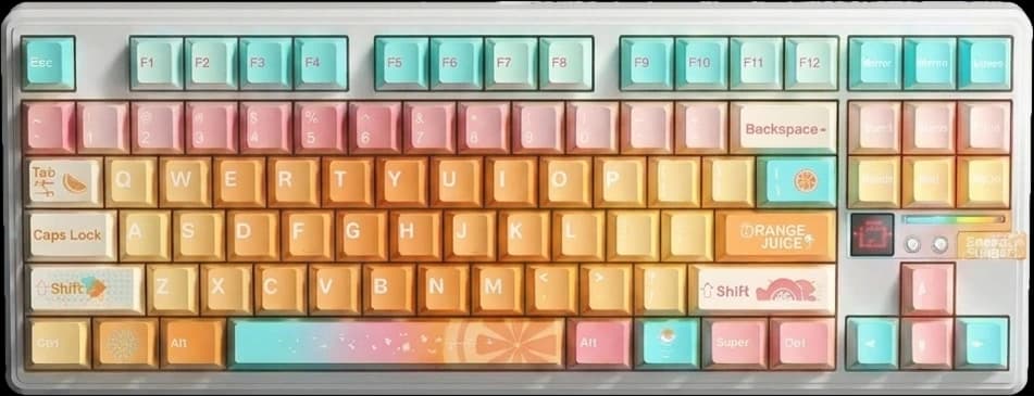 F87PRO V2 WHITE + DYE SUBLIMATION KEYCAPS keyboard