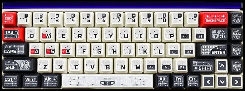 HERO 68HE WHITE + WHITE DYE-SUBLIMATION KEYCAPS keyboard