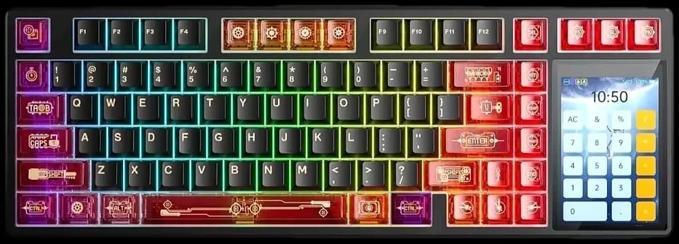 L99 BLACK PANEL Semi-Transparent Red + Black keyboard
