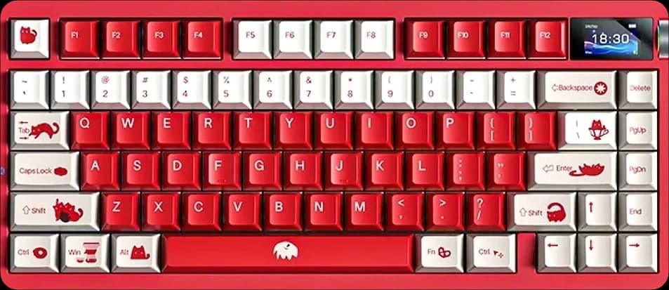 NOVA75 Red + White keyboard