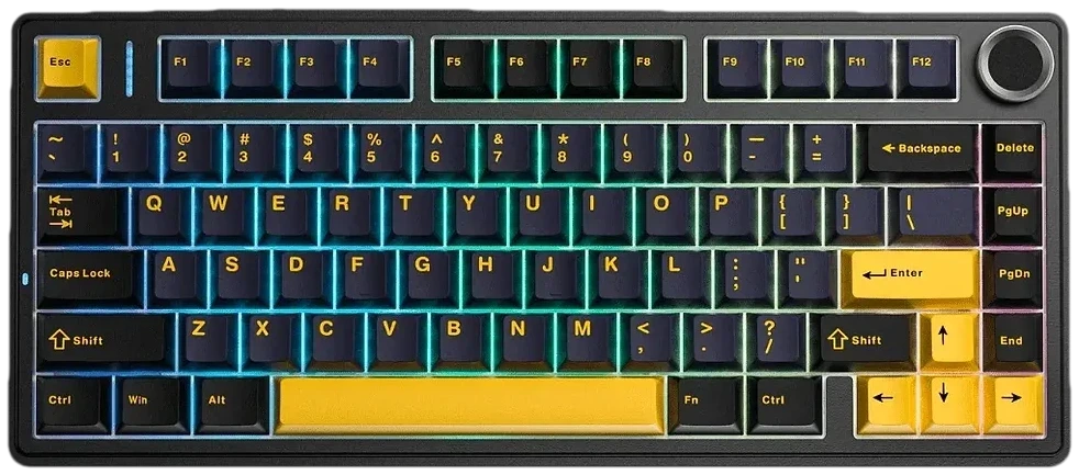 F75 BLACK + DARK BLUE + ORANGE keyboard