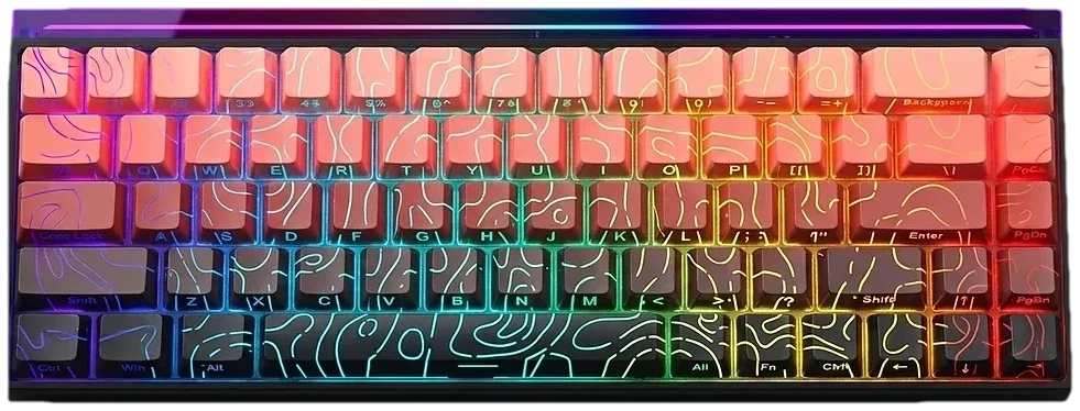 HERO 68HE BLACK + RED AND BLACK GRADIENT RGB WIRED KEYBOARD keyboard